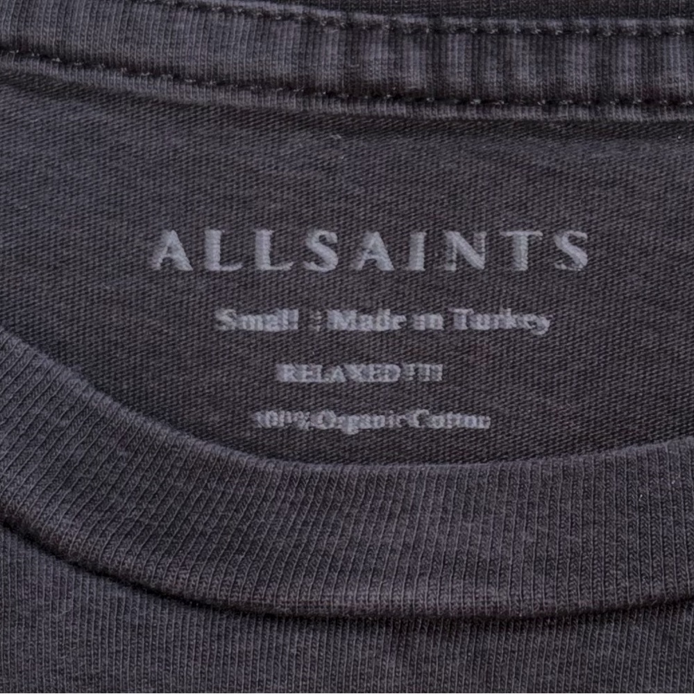 ALL SAINTS Tile SS Crew Relaxed Fit Logo Tshirt sz S - Picture 4 of 8